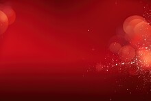 Abstract Red Background With Bokeh Lights And Stars