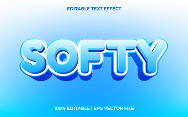 Poster - Softy 3d text effect with blue ice theme. blue typography for products tittle