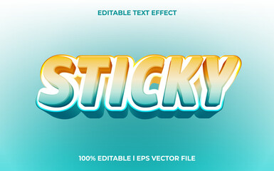 Poster - Sticky 3d text effect with blue ice theme. trendy typography for products tittle