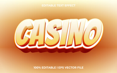 Poster - Casino 3d text effect with blue ice theme. shiny typography for products tittle