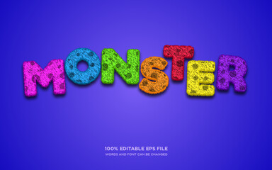 Wall Mural - Monster 3D editable text style effect