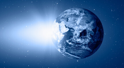Poster - Planet Earth with a spectacular sunset 