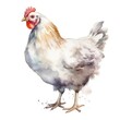 water color of a hen on the farm, Generative AI