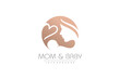 Mom and baby logo design with modern unique concept