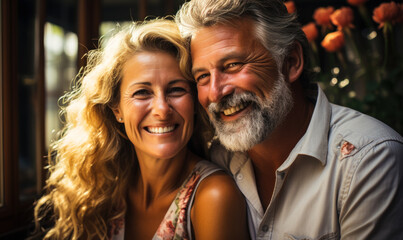 senior couple's laughter: togetherness concept