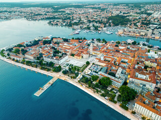 Wall Mural - Aerial drone view of Zadar, Croatia