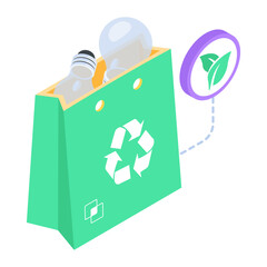 Poster - Isometric icon of recycling bag