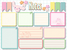 Notes Cute Daily Planer With Kawaii Animals On White Background, Notes, To Do, Reminds 