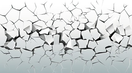 Wall cracks isolated on transparent background caused by an earthquake