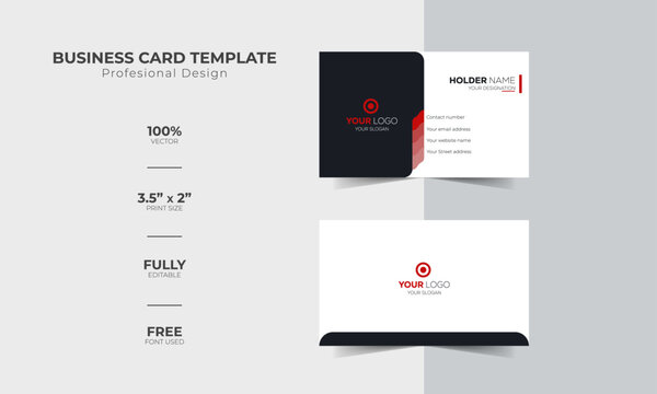 Modern and corporate simple business card design Modern presentation card with company logo Vector business card template Visiting card for business and personal use Vector illustration design
