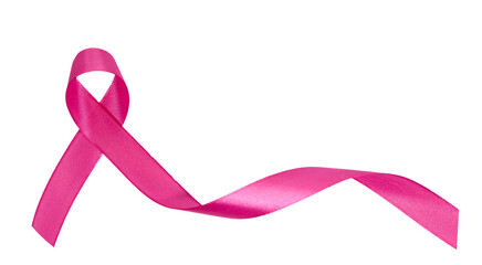 Wall Mural - pink ribbon breast cancer awareness symbol on transparent background, PNG image, valentine love concept.