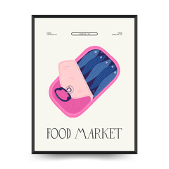 Wall Mural - Abstract food posters template. Modern trendy Matisse minimal style. Kitchen and restaurant decor. Hand drawn design for wallpaper, wall decor, print, postcard, cover, template, banner.