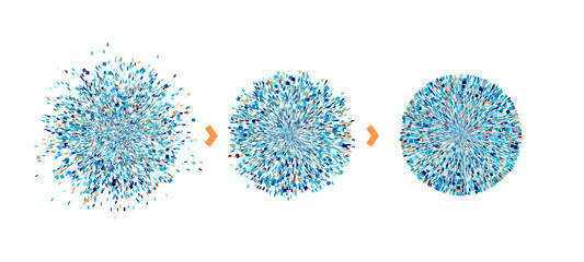 Aufkleber - Big data visual information background. Social network concept. Connection vector background.