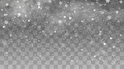 Poster - Falling Snow Overlay Background. Snowfall Winter Christmas Background. Vector Illustration.