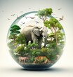 world wildlife by Animal's on earth, wildlife concept, environment day, World Habitat and wildlife day, world day of endangered species, Created with Generative AI technology.