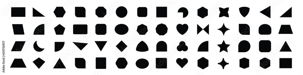 Abstract and vector basic shapes collection. Geometric formal shape ...