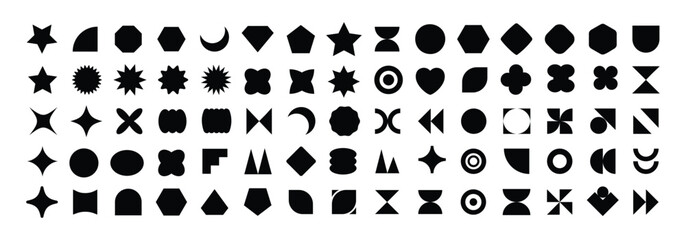 Wall Mural - basic shapes vector set. vector basic shapes collection. polygonal elements. trendy minimalist basic