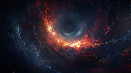 a black hole in the center of a nebula