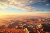 A image from high above of the saudi arabian desert