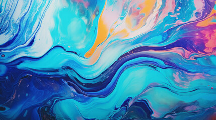 Aufkleber - An abstract painting with blue, pink, and yellow colors