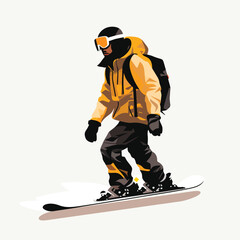 man snowboarding vector flat minimalistic isolated illustration