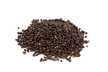 Wall Mural - Black pepper was placed on a white background