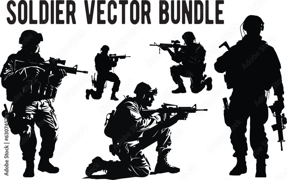 Soldier Jump Vector Soldier vector bundle, Creative American army set, USA army, military ...