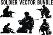 Soldier vector bundle, Creative American army set, USA army, military, soldier, war, boot, man, American arms,