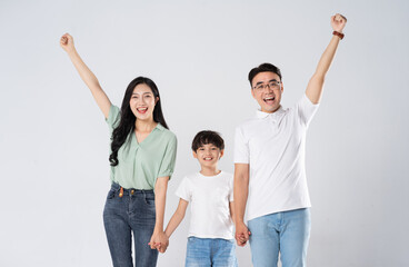 Wall Mural - A family on a white background
