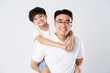 © 1112000 - father and son image on a white background
