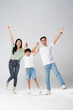© 1112000 - a family posing on a white background