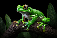 Green Frog In The Forest