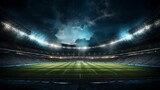 Fototapeta Londyn - Stadium with lights background for display. AI generative.