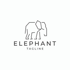 Poster - Elephant geometric polygonal logo vector icon design template