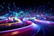 © AKKA - abstract futuristic background with pink blue glowing neon moving high speed wave lines and bokeh lights. Data transfer concept Fantastic wallpaper