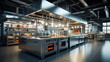 Industrial massive central kitchen. Generative AI