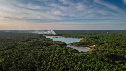 Wall Mural - Aerial view of Blue hole in the New Jersey Pine Barrens