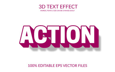 Wall Mural - Action 3d Fully Editable Vector Eps Text Effect Template Design.