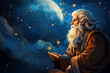 A timeless illustration of Abraham, the patriarch of Judaism, gazing towards the stars as he receives God's covenant Generative AI