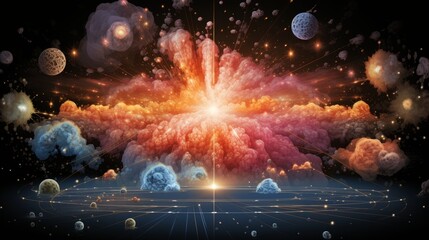 Wall Mural - Big Bang theory and universe formation concept