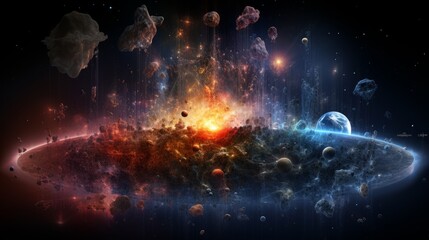 Wall Mural - Big Bang theory and universe formation concept