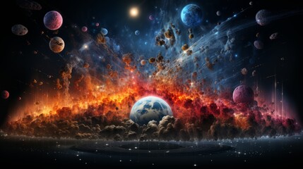 Wall Mural - Big Bang theory and universe formation concept