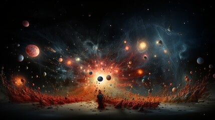 Wall Mural - Big Bang theory and universe formation concept