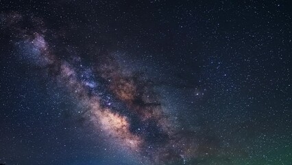 Timelapse of the Milky Way galaxy shining in the starry sky