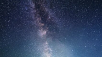 Wall Mural - Timelapse of the Milky Way galaxy shining in the starry sky