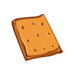 crispy cracker biscuit cartoon. cookie snack, sweet closeup, cheese brown crispy cracker biscuit sign. isolated symbol vector illustration