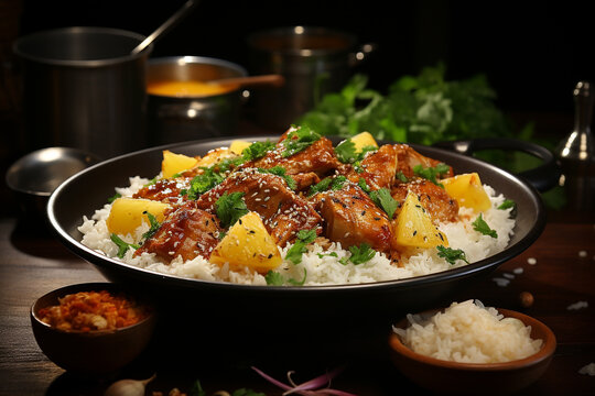 Wall Mural -  - Curry chicken and potatoes and rice