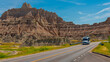 Rv traveling the open road through America's badlands 