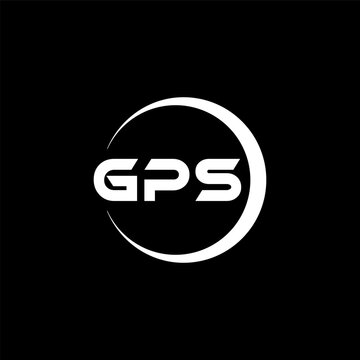 GPS letter logo design with black background in illustrator, cube logo, vector logo, modern alphabet font overlap style. calligraphy designs for logo, Poster, Invitation, etc.