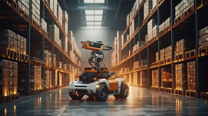 Leinwandbilder - Intelligent robotic system for warehouses and factories.